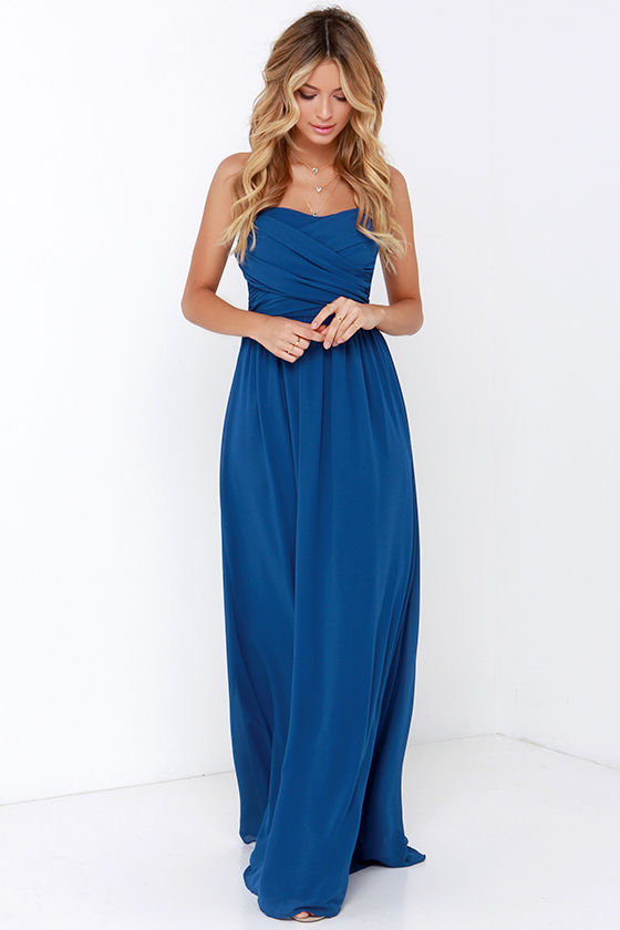 Pretty Cobalt Blue Maxi Dress ...